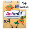 Actimel Kids Peach Yogurt Drinks 4 X 100G