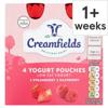 Creamfields 4 Pack Strawberry Raspberry Yogurt Pouches 320G