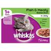 Whiskas Adult 1+ Wet Cat Food Pouches Fish and Meat in in Jelly