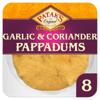Pataks Ready To Eat Garlic & Coriander Papadums 8 Pack