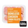 Iceland Class A Fresh Chicken Thigh Fillets Skinless and Boneless 500g