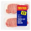 Iceland 12 Rashers (approx.) Unsmoked Thick Cut Back Bacon 500g