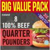 Iceland 8 100% Beef Quarter Pounders 908g
