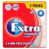 Extra Strawberry Chewing Gum Sugar Free Multipack 3 x 9 Pieces