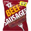 Iceland 12 (approx.) Beef Sausages 600g