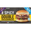 Iceland 4 100% British Beef Spicy Double Cheeseburgers 454g