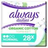 Always Dailies Organic Cotton Topsheet Liners Normal 