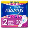 Always Platinum Long Plus (Size 2) Sanitary Towels Wings 20 pads