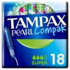 Tampax Pearl Compak Super Tampons with Applicator 18 pack