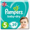 Pampers Baby-Dry Nappies Size 5, 11-16kg Essential Pack