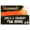 Sharwoods 4 Mini Naan Garlic & Coriander 260G