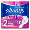 Always Platinum Long Plus (Size 2) Sanitary Towels Wings 10 pads