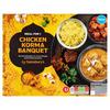 Sainsbury's Chicken Korma Banquet Meal With Rice, Bhajias & Bombay Potato 500g (Serves 1)