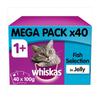 Whiskas Adult 1+ Wet Cat Food Pouches Fish in Jelly Mega Pack 