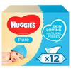 Sainsbury's Huggies Pure Sensitive Newborn Wet Baby Wipes, 99% Water - 12 Packs (12 x 56 Wipes)