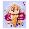 Extreme Cookie Cone Hazelnut 4 Pack 440Ml