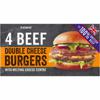 Iceland 4 100% British Beef Double Cheese Burgers 454g