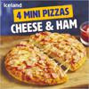 Iceland 4 Mini Pizzas – Cheese & Ham 356g