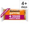 Warburtons Gluten Free Cinnamon & Raisin Sliced Fruity Buns 4 Pack