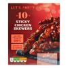 Lets Party Sticky Chicken Skewers 180g-10 Pack