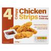 Oakhurst 4 Crispy Chicken Strips & Sweet Chilli Dip 230g