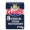 Walls 8 Thick Pork Sausages 410G