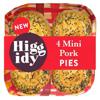 Higgidy Mini Pork Pies with Mature Cheddar Pastry x4 200g