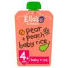 Ella's Kitchen Organic Pear & Peach Baby Rice Baby Pouch 4+ Months 120g