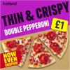 Iceland Thin and Crispy Double Pepperoni Pizza 334g