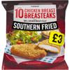 Iceland 10 (approx.) Southern Fried Chicken Breast Breasteaks 850g