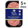 Wicks Manor Pork & Apple 4 Burgers 454G