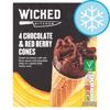 Wicked Kitchen Chocolate & Red Berry Cones 4X120ml