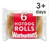 Warburtons Hot Dog Rolls X 6