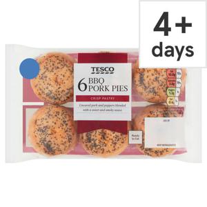 Tesco Bbq 6 Mini Pork Pies 300G