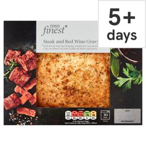 TESCO FINEST STEAK & RED WINE GRAVY PIE 500G