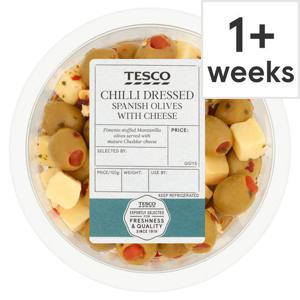 Tesco Chilli Spanish Olives With Cheese 160G