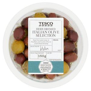 Tesco Herb Dressed Italian Olive Selection 150G