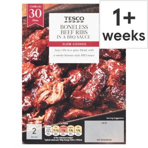 Tesco Boneless Beef Ribs in a BBQ Sauce 370g