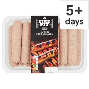 Tesco Fire Pit 14 Jumbo Pork Sausages 1.12kg