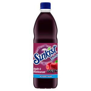 Sunkist No Added Sugar Apple & Blackcurrant Squash 1 Litre