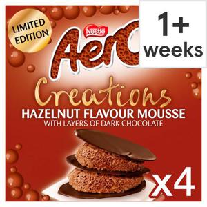 Nestle Aero Creations Hazelnut Flavoured Mousse 4X57g