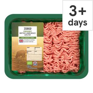 Tesco Organic British Lamb Mince 20% Fat 400G