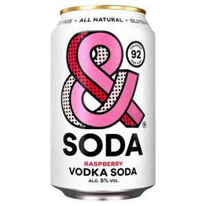 & Soda British Raspberry Vodka Soda 330Ml