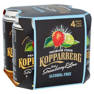 Kopparberg Cider Plus Strawberry & Lime Alcohol Free 4X330ml