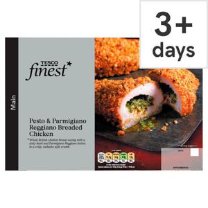 Tesco Finest Pesto & Parmigiano Breaded Chicken 355G