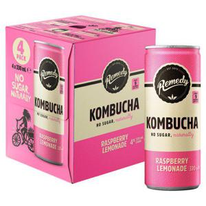 Remedy Kombucha Raspberry Lemonade 4X330ml