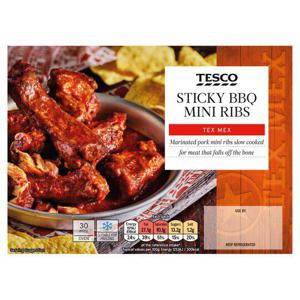 Tesco Tex Mex Sticky Bbq Mini Ribs 300G