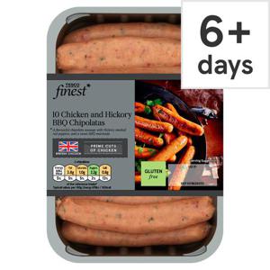 Tesco Finest 10 British Chicken & Hickory Chipolatas 340G