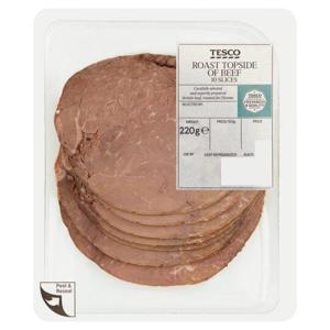 Tesco Roast Topside Beef 10 Slices 220G