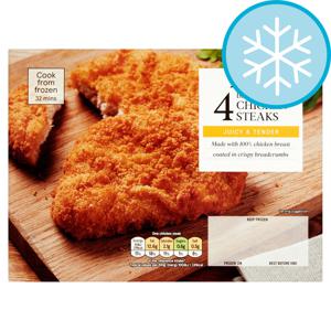 Tesco 4 Breaded Chicken Steaks 380g